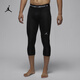 耐克喬丹男子透氣七分緊身褲春季舉重速干JORDAN DRI-FIT FV8635 010黑/白 2XL