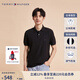 TOMMY HILFIGER【時尚多色】夏季男裝純棉珠地網眼商務休閑短袖T恤翻領POLO 黑色BEH M (推薦：135-150斤)