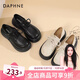 DAPHNE達芙妮樂(lè )福鞋女2025春秋新款復古風(fēng)小皮鞋女森系學(xué)院風(fēng)黑色百搭女單鞋子 純黑色【5cm跟高】 37