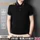 NOSSKISS男裝品牌2025短袖t恤男夏季新款翻領(lǐng)商務(wù)休閑POLO半袖衫 黑色 M 170 適120-140斤