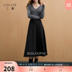 三彩2025冬季新款簡(jiǎn)約松緊高腰半身裙氣質(zhì)通勤A(yíng)字裙長(cháng)裙大擺M 深邃灰 M 160/68A