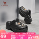 駱駝（CAMEL）洞洞鞋女時(shí)尚DIY鞋花休閑涼鞋顯高涼拖鞋 L25M071023 黑色 40-41