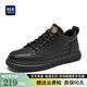 海瀾之家（HLA）男鞋秋季新款板鞋男商務(wù)百搭休閑皮鞋男一腳蹬輕便軟底運動(dòng)鞋子男 黑色 【中幫款】 42 (260mm)