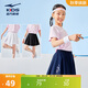 鴻星爾克（ERKE）童裝女童中大童短裙兒童夏季百褶裙藍黑色150