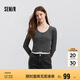 森馬毛衣女短款正肩緊身顯瘦2025春季圓領(lǐng)假兩件毛衫109125107002