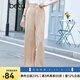 betu百圖女裝高腰闊腿褲寬松休閑褲2201T46 杏色 M