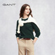 GANT【絞絞者】/甘特2025新款女裝圓領(lǐng)純棉復古風(fēng)絞花長(cháng)袖針織開(kāi)衫 374-墨松綠【圓領(lǐng)】 2XL