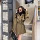 妤遇（YUUZYUUS）風(fēng)衣女短款2025春秋新款韓版高端時(shí)尚小個(gè)子氣質(zhì)收腰顯瘦外套 卡其色 M 建議100-120斤