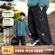 左西童裝男童褲子秋裝2025新款兒童工裝褲大童戶外沖鋒褲 黑色 120