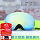 VOLOCOVER雙層防霧大球面滑雪鏡戶(hù)外防風(fēng)防紫外線(xiàn)雪地防護鏡磁吸換片可增光 熒光綠/金彩片 加配黃色增光鏡片