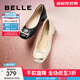 百麗（Belle）方扣高跟鞋女商場(chǎng)同款干練淺口單鞋Z8B1DCQ3 黑色 35 (225mm)