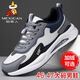 稻草人男鞋2025新款休閑網(wǎng)面運動(dòng)鞋好穿休閑鞋軟底透氣特大碼跑步鞋 灰色皮面-加絨 45