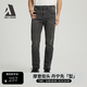 ABLE JEANS【修身褲】男士水洗牛仔褲修身直筒褲子男舒適日常休閑褲長褲 深隕石灰 32 /32
