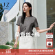 玖姿·安娜蔻【絕世名伶】優(yōu)雅手工釘鉆圓領短袖T恤女2025夏季新款 中灰 XL
