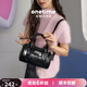 ONETIME芭蕾保齡球包包女款2025年時(shí)尚百搭斜挎包手提包大容量波士頓包 黑色油蠟