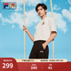 FILA 斐樂(lè )易烊千璽同款情侶款針織短袖衫2025夏季新款小狐貍寬松T恤 云菇白-WT L 175/96A/L