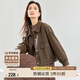 尚都比拉秋季簡(jiǎn)約時(shí)髦設計感經(jīng)典百搭短款外套女皮夾克 咖色 L 