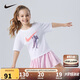 NIKE 耐克童裝女童短袖T恤夏季新款小童柔軟舒適短袖T恤上衣