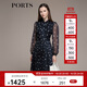 PORTS寶姿秋冬新款優(yōu)雅長(zhǎng)袖波點(diǎn)連衣裙LM9D051NPP067 丈青印花 S (4)