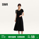 森馬連衣裙女修身收腰夏季假兩件圓領(lǐng)拼接針織長裙101324114016