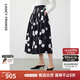 朗姿法式復古小香風(fēng)波點(diǎn)流行半裙女春新款高級感氣質(zhì)半身裙 黑色2 2XL