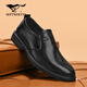 七匹狼男鞋春季2026新款皮鞋男款頭層牛皮黑色商務(wù)西裝鞋正裝真皮結婚鞋 黑色 41