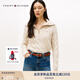 TOMMY HILFIGER25新款秋冬女裝半拉鏈高領(lǐng)寬松絞花羊毛衫毛衣針織衫46425 米色ADK S