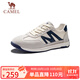 駱駝（CAMEL）經(jīng)典T頭輕盈軟彈休閑板鞋百搭德訓鞋男 G15S547095 白藍 41