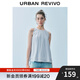 UR2025夏季新款女裝時尚氣質(zhì)肌理褶皺無袖罩衫襯衫UYB250003 天藍 S