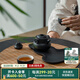萬(wàn)仟堂（Edenus）整套功夫陶瓷茶具 送長(cháng)輩家用泡茶器全套裝禮盒 萬(wàn)念歸一·隨手禮 黑鐵釉（1壺2杯1盤(pán)1蓋置） 5頭