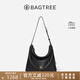 BAGTREE包包樹圖南植鞣牛皮腋下hobo女包2025年新款單肩斜挎包通勤餃子包 黑色-中號 高級小眾