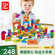 Hape【店鋪主推】木質(zhì)積木 桶裝大顆粒積木情景拼搭 益智玩具兒童禮物 120粒蔬菜水果 高密度山毛櫸 1-3Y