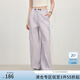 范思藍(lán)恩美式復(fù)古炸街束腳工裝褲女2025夏新款撞色寬松休閑褲2443 淺紫色 L