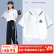 優(yōu)優(yōu)1點(diǎn)（Yoyo one）兒童t恤短袖夏季薄款純棉女童polo衫學(xué)院風(fēng)夏裝體恤大童白色上衣T 3439白色 160cm