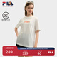 FILA 斐樂(lè )官方女裝針織短袖t恤2025夏季新款小狐貍刺繡純棉舒適T恤 云菇白-WT L 170/88A/L