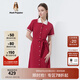 Hush Puppies暇步士女裝夏復(fù)古休閑運(yùn)動(dòng)系帶修身Polo連衣裙 172酒紅 XL