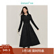 茵曼（INMAN）【商場(chǎng)同款】梭織提花連衣裙2025春秋季女裝新品國風(fēng)長(cháng)袖長(cháng)裙子 黑色 M 160/84A