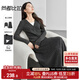 尚都比拉慵懶風(fēng)針織衫套裝女秋冬假兩件上衣顯瘦半身裙兩件套 黛灰色 L 