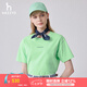 哈吉斯（HAZZYS）女裝 夏款女士印花休閑寬松T恤衫女ASTSE0BBE54 綠色GR XL (170/92A 42)