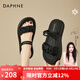 達芙妮（DAPHNE）兩穿涼拖鞋女夏外穿2024新款夏季仙女風(fēng)踩屎感平底百搭羅馬涼鞋 黑色 4cm 37 (235mm) 標準碼
