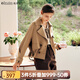 Olrain法式卡其色短款風(fēng)衣外套女秋裝氣質(zhì)小個(gè)子翻領(lǐng)大衣女 卡其色 S