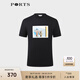 PORTS寶姿男裝春季休閑楓葉印花短袖T恤男MM8N120MCC058 黑色 M