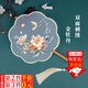 皓梵潔團扇刺繡扇子古風(fēng)雙面真絲折扇蘇繡扇中國風(fēng)旗袍舞蹈扇女漢服配飾 雙面刺繡團扇1把【金牡丹】