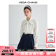VEGA CHANG【萊賽爾】白襯衫女2025年秋季新款優(yōu)雅提花蕾絲飄帶蝴蝶結襯衫 蕾絲白 M