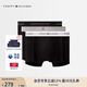 TOMMY HILFIGER【三條裝】秋冬男撞色循環(huán)提花舒適微彈貼身四角褲平角內褲 灰色/黑色/白色0UC M