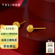謝瑞麟（TSL）黃金耳釘5G工藝幾何環(huán)扣足金耳飾XK622 約2.3g