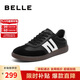 百麗男鞋輕便休閑板鞋商場(chǎng)款復古德訓鞋運動(dòng)鞋8BE01CM3 黑色 40