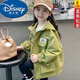 迪士尼（Disney）女童外套春秋款2025新款洋氣中大童兒童秋裝女孩秋季連帽沖鋒衣潮 GO標外套綠色 130碼建議身高120cm左右
