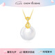 周大生好運玉滿(mǎn)福銀鑲玉平安扣鎖骨鏈新中式七夕禮物送女友
