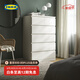 宜家（IKEA）MALM馬爾姆臥室家用斗柜收納柜床邊柜抽屜柜簡(jiǎn)約雜物柜 六屜柜白色 其他